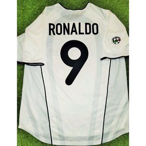 Ronaldo Inter Milan Nike 2001 2002 Away White Soccer Jersey Shirt L